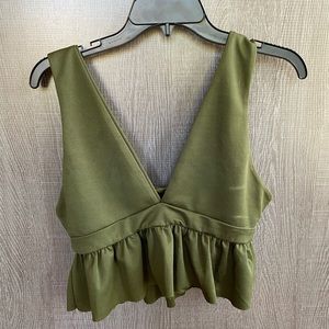 Zaful Army Green Crop Tank Top